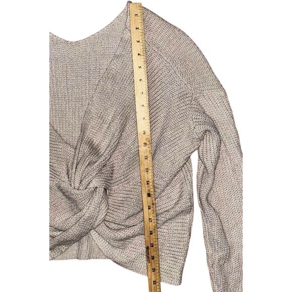 Main Strip Front Twist Lightweight Knit Tan Sweater Women's Large - Picture 2 of 6